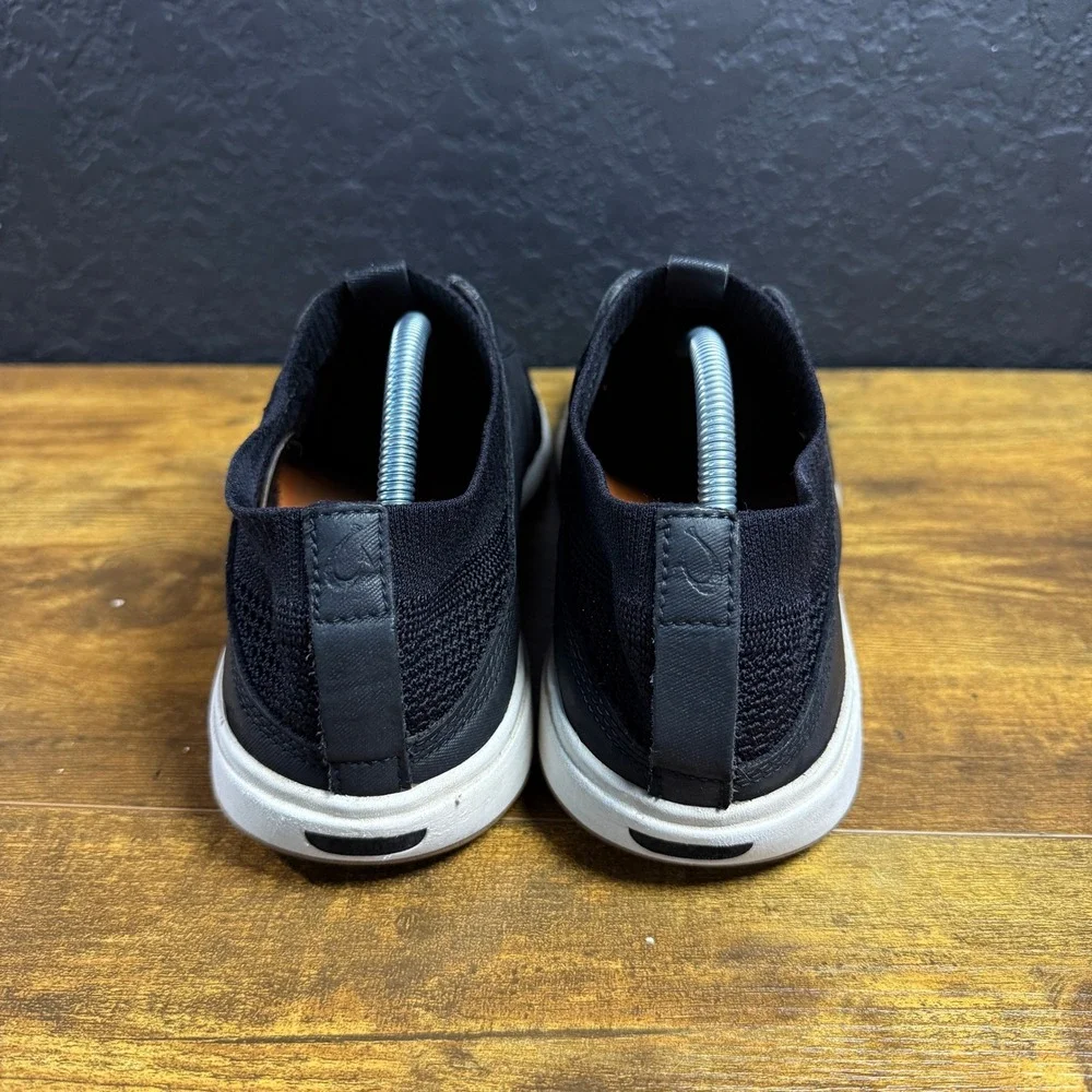 OluKai Makia Ulana Kai 10394-4040 Black Leather Textile Sneakers Mens Size 9.5M